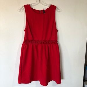 Divided H&M Womens Spaghetti Tank Dress Red Cut Ou